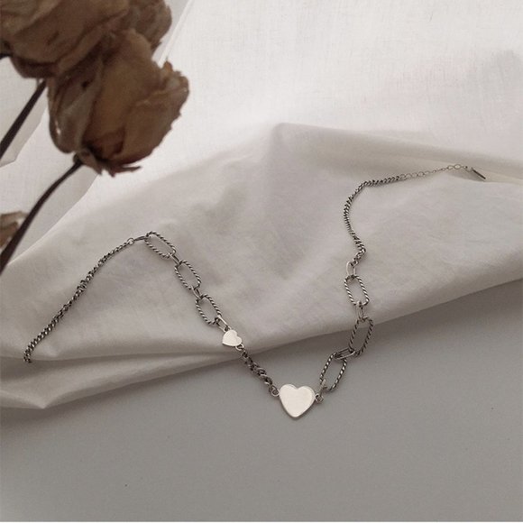 NEW 925 Sterling Silver Vintage Heart Necklace - Picture 4 of 10